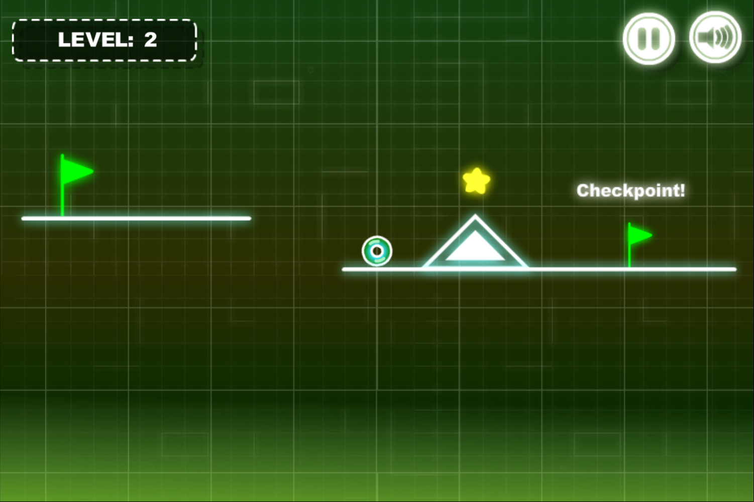 Neon Road Game Checkpoints Screenshot.