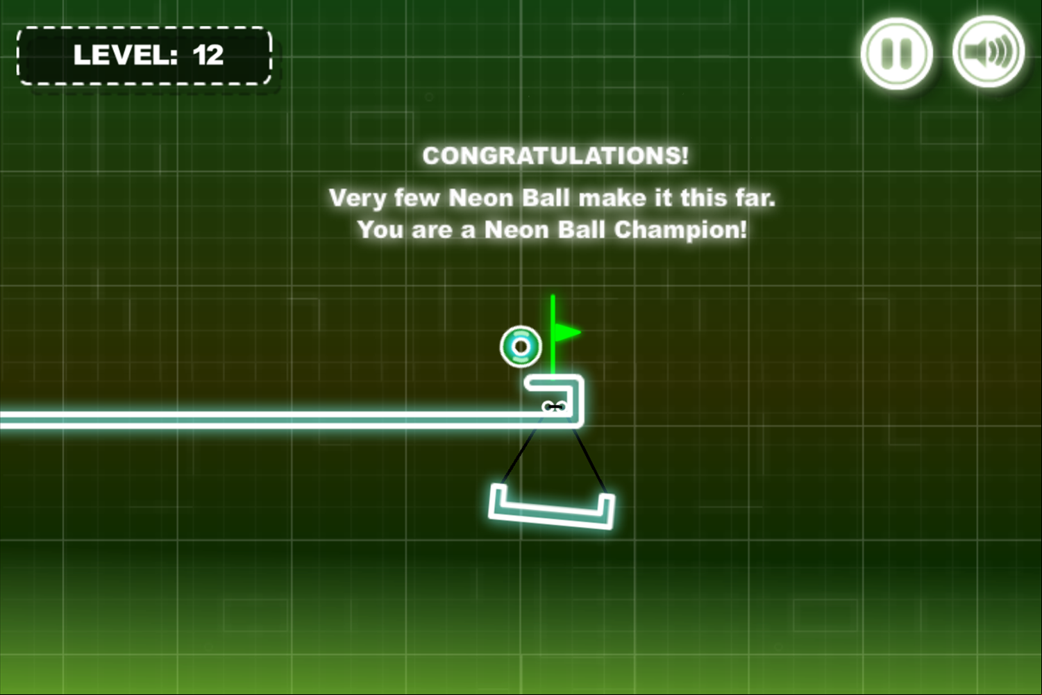 Neon Road Game Complete Screen Screenshot.