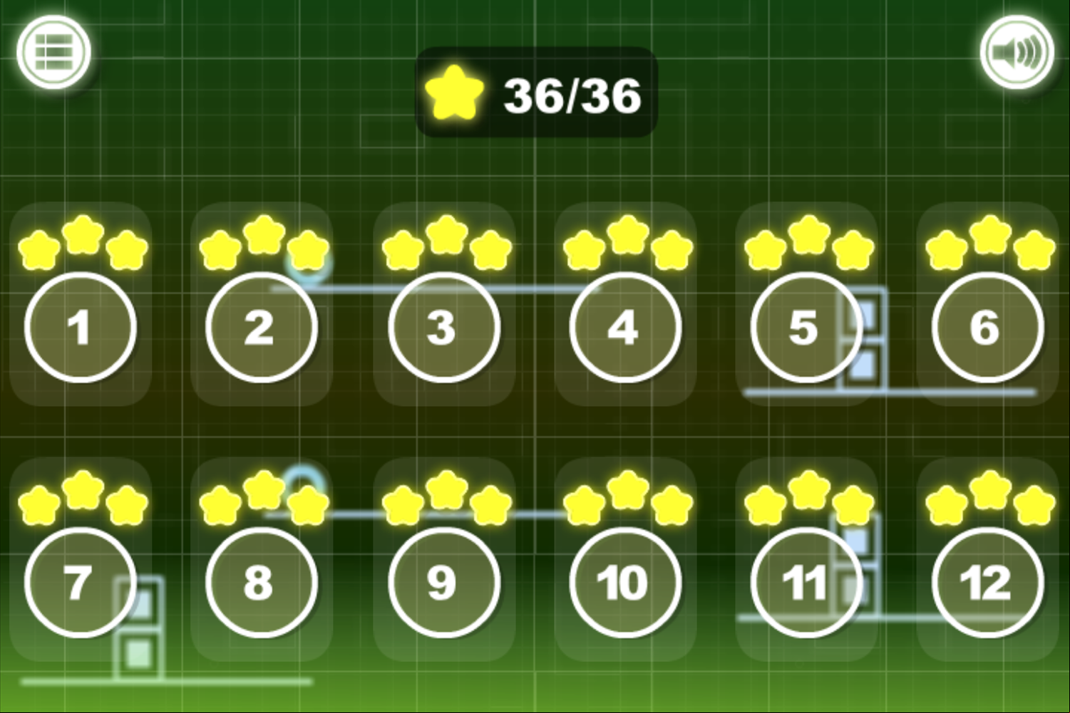 Neon Road Game Level Select Screen Screenshot.