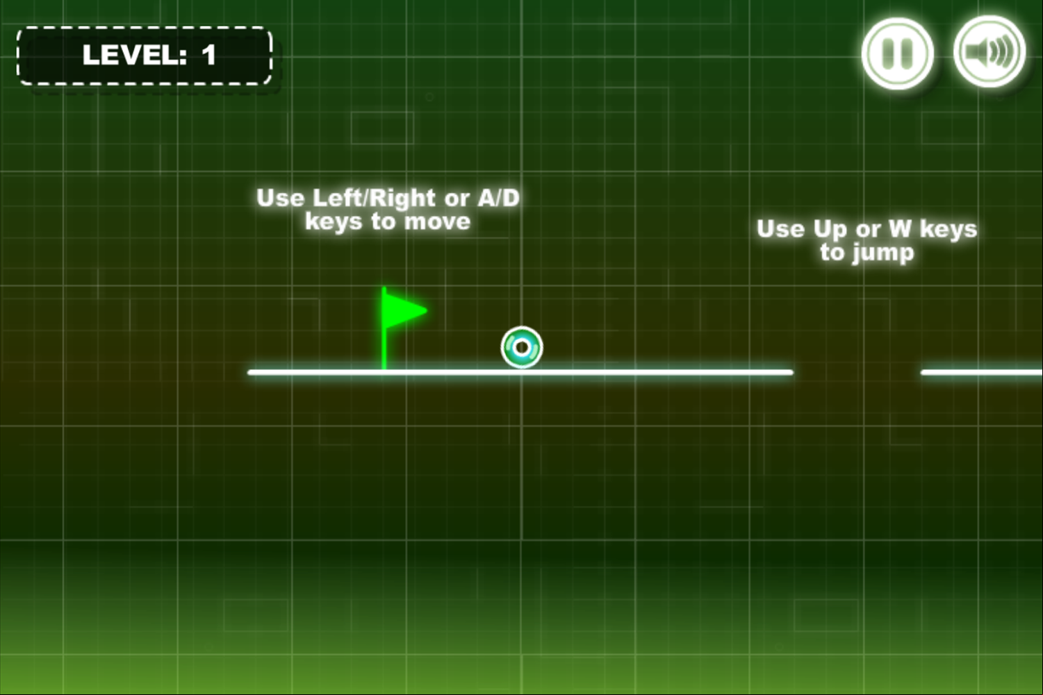 Neon Road Game Movement Instructions Screen Screenshot.
