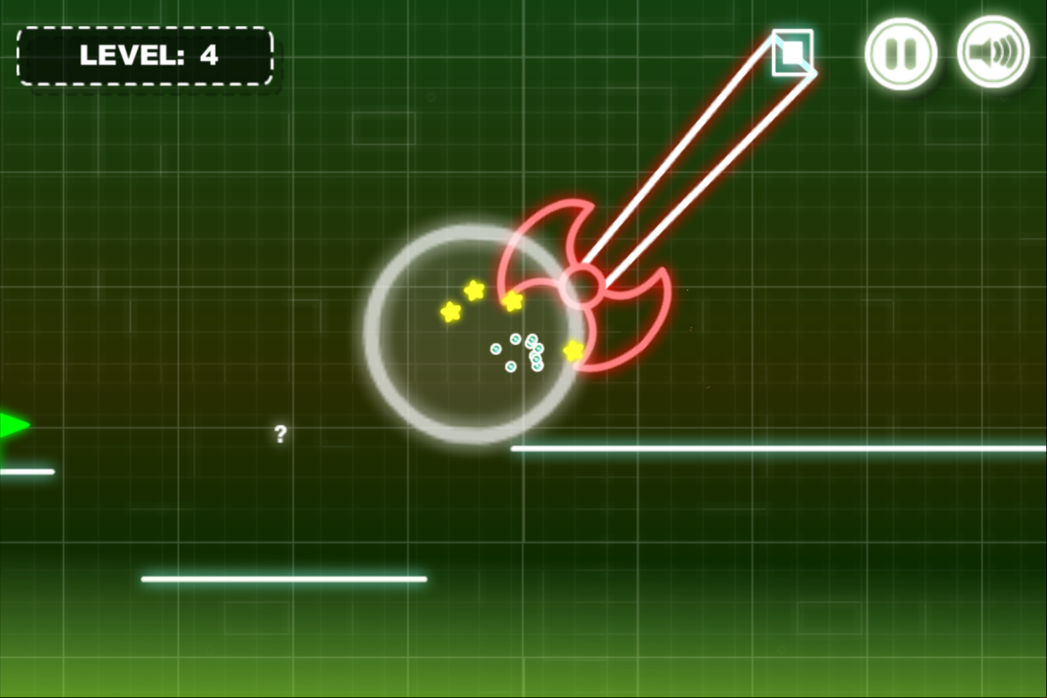 Neon Road Game Swinging Axe Screenshot.