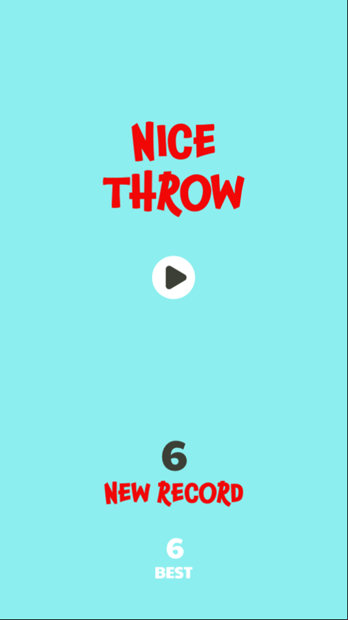 Nice Throw Game Over Screenshot.