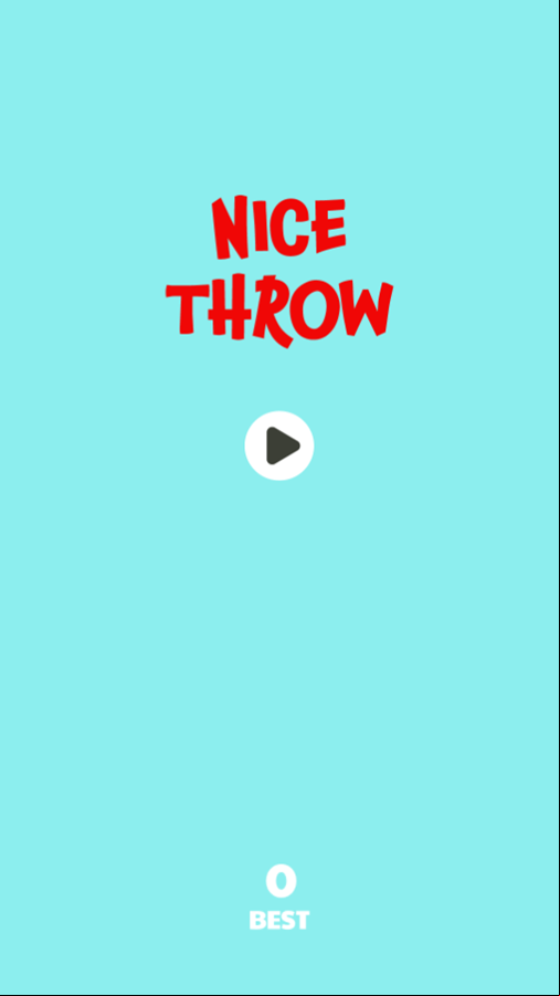 Nice Throw Game Welcome Screen Screenshot.
