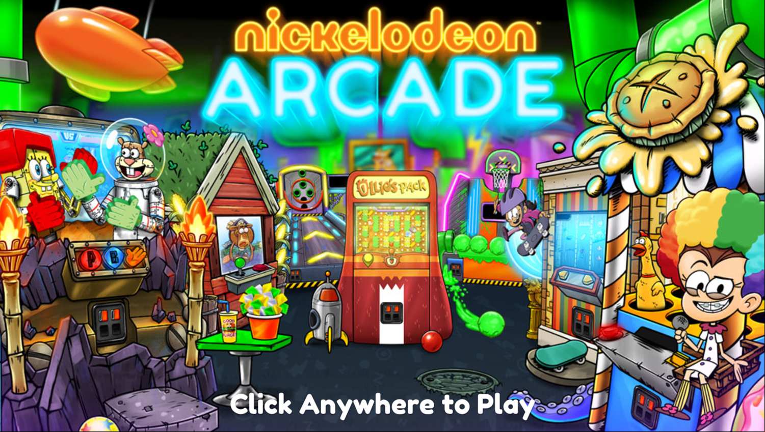 Nick Arcade Game Welcome Screen Screenshot.