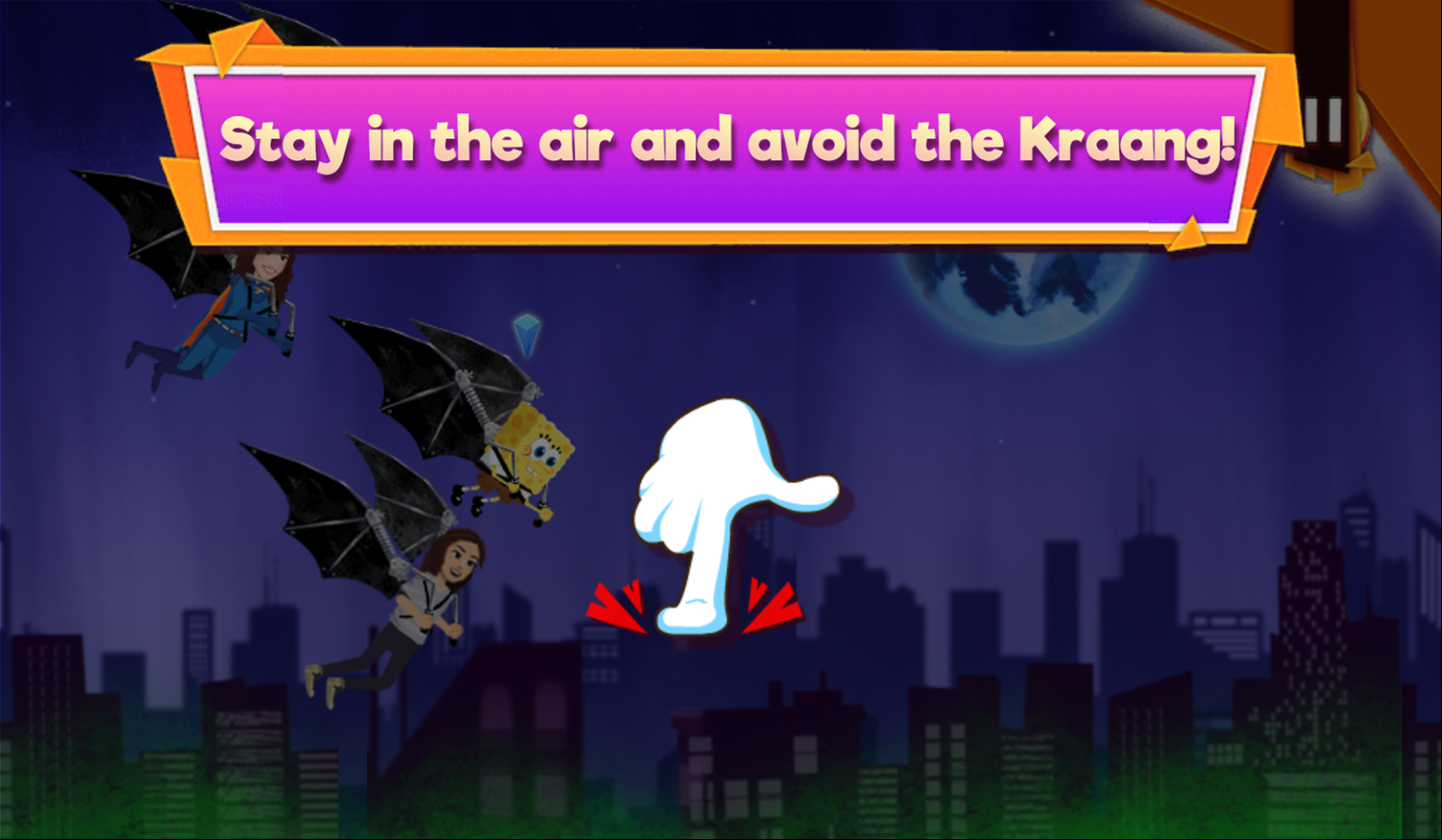 Nick Block Party 3 Game Mini Game Glider Dash How To Play Screenshot.