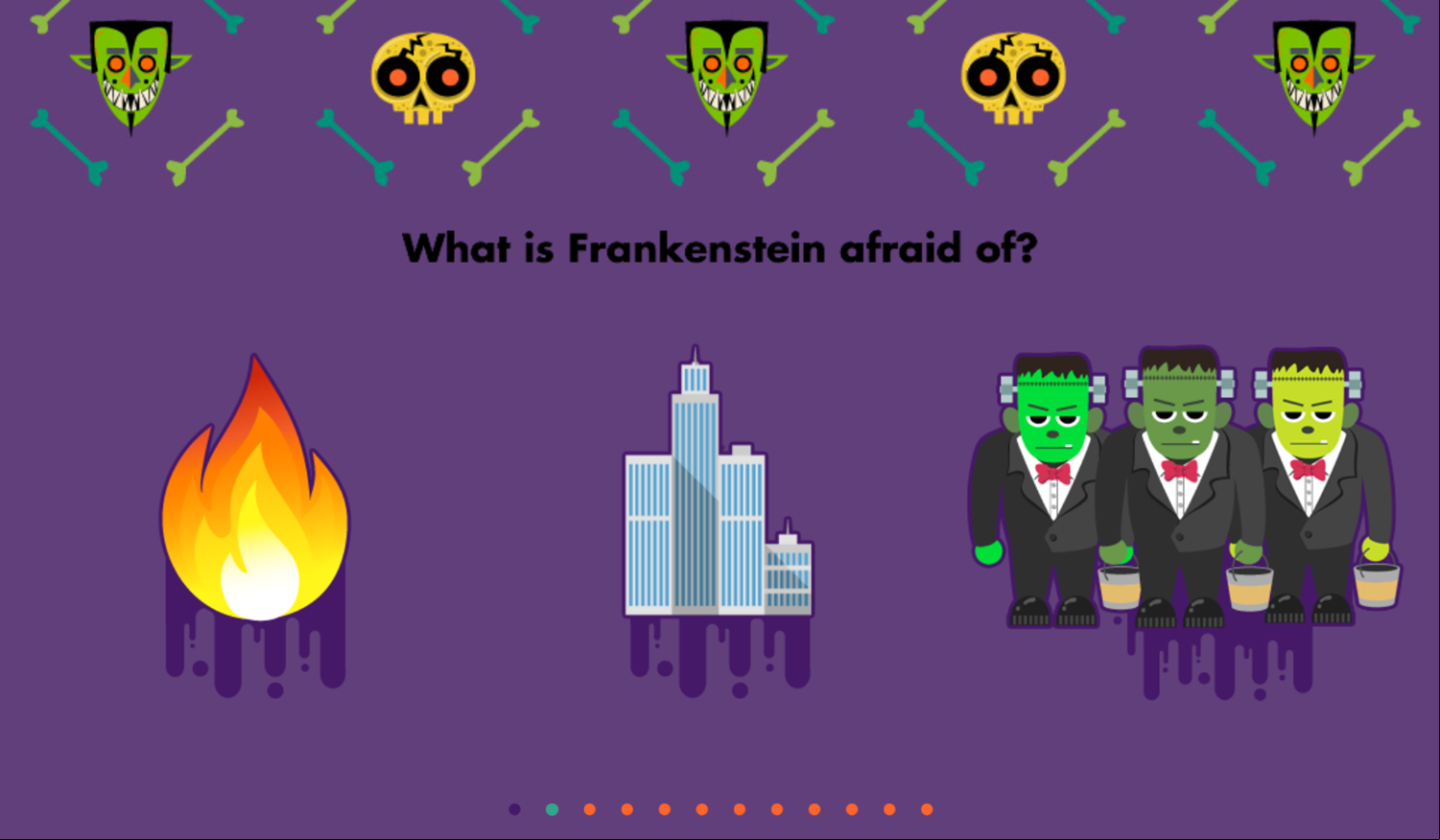 Nick Halloween Spooky Trivia Game First Question Screenshot.