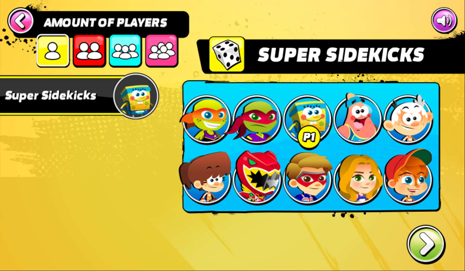 Nick Summer Sports Stars Character Select Screenshot.
