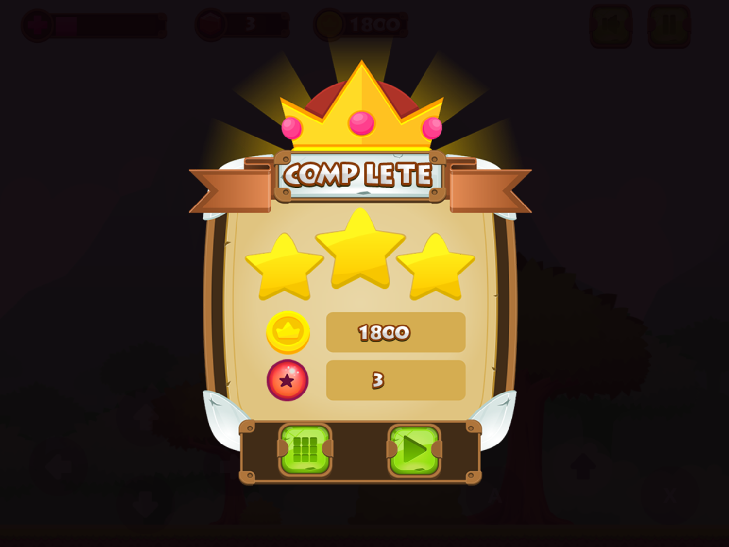 Ninja Boy Adventure 2 Game Level Complete Screenshot.