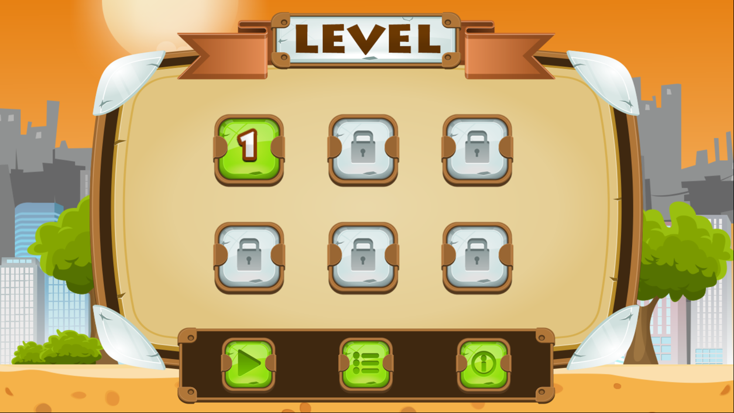 Ninja Boy Adventure Game Level Select Screenshot.