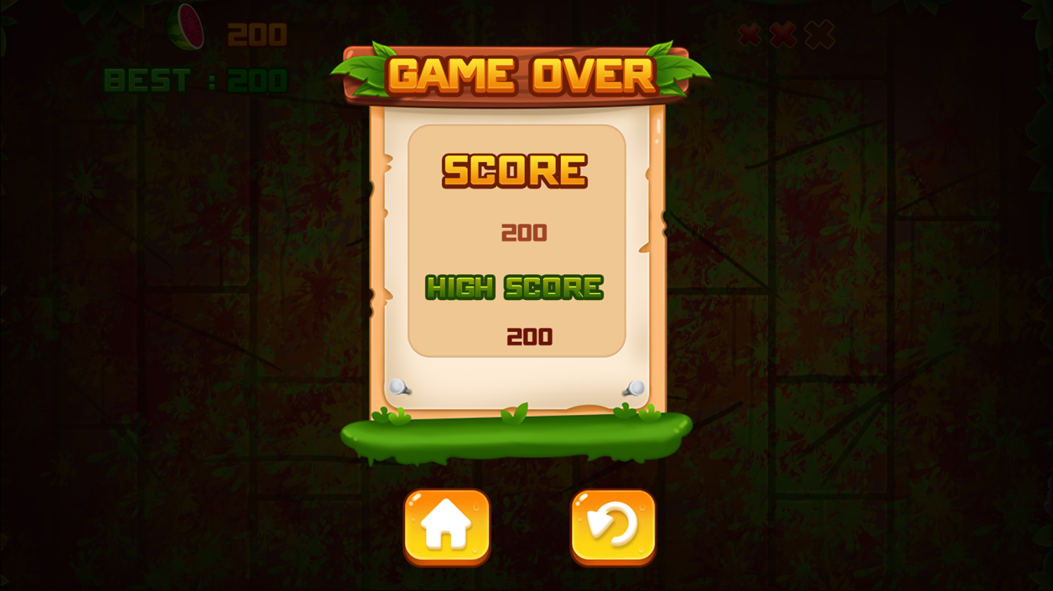 Ninja Fruit Slice Game Score Screenshot.