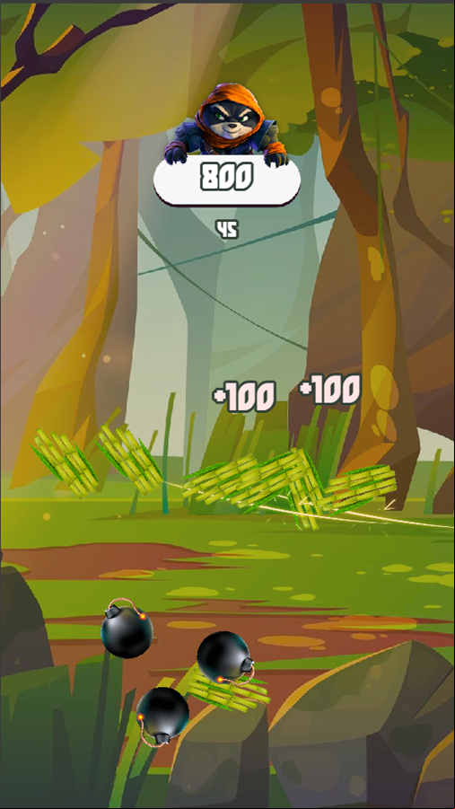 Ninja Panda Game Play Screenshot.