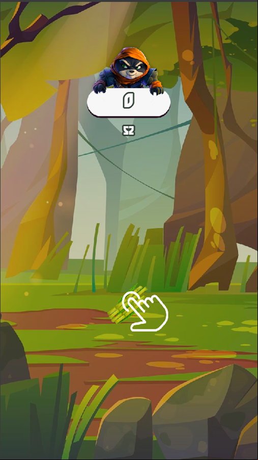 Ninja Panda Game Welcome Screen Screenshot.