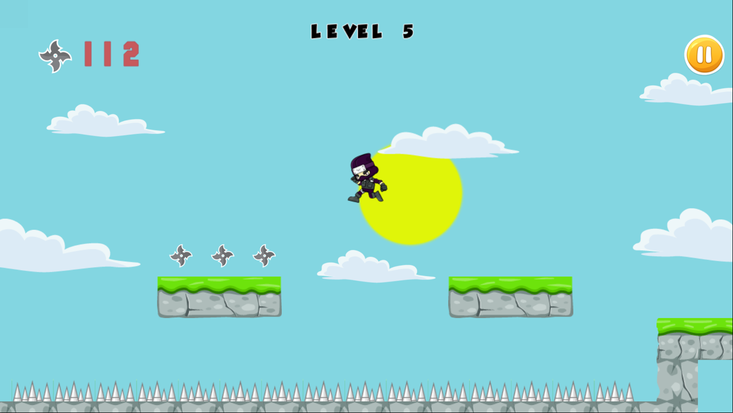 Ninja Run Adventure Game Platforming Screenshot.