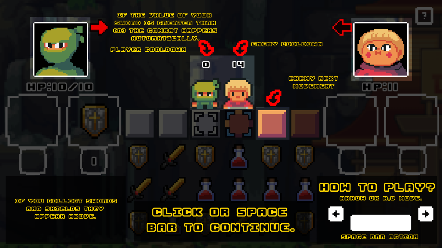 Ninja Sword Adventure Game How to Play Screen Screenshot.