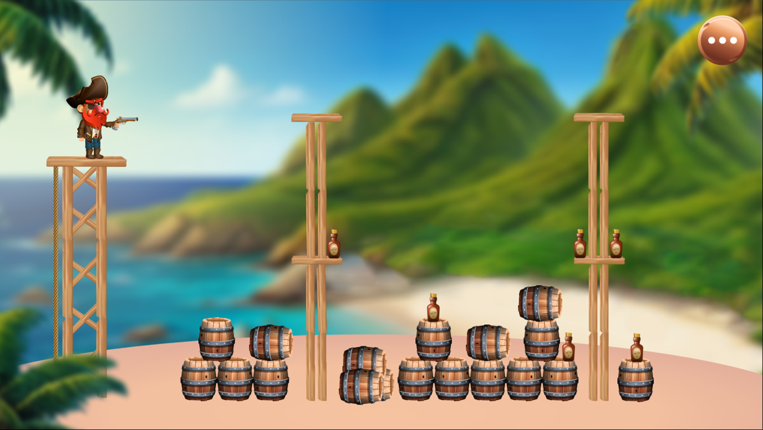 No More Rum Game Level With Fixed Wood Barriers Screenshot.
