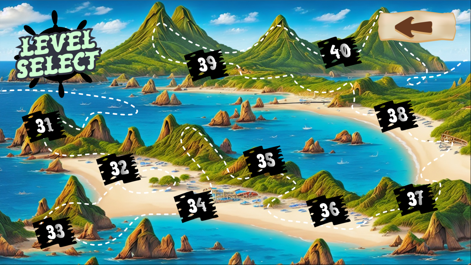 No More Rum Game Level Select Screen Screenshot.