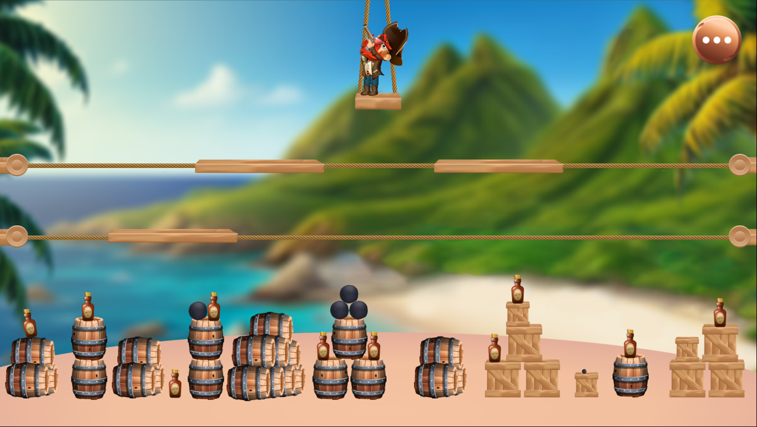 No More Rum Game Level With Multiple Horizontal Moving Boards Screenshot.