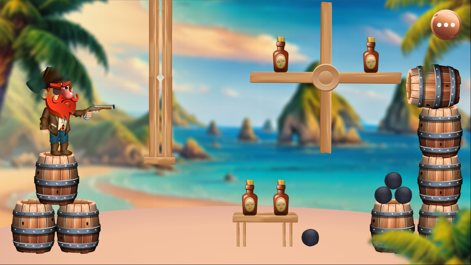 No More Rum Game Level With a Wood Spinner Screenshot.
