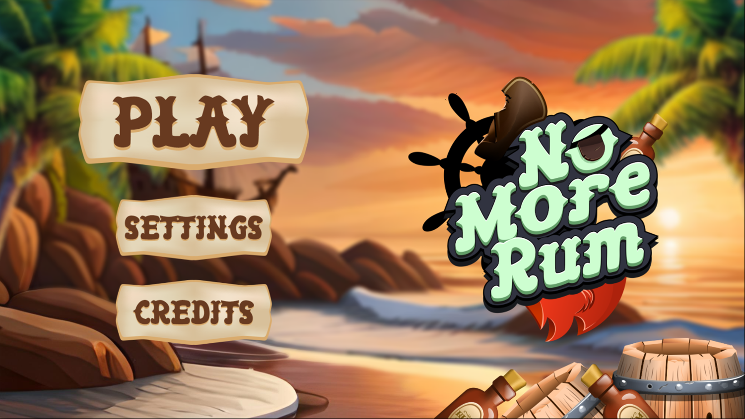 No More Rum Game Welcome Screen Screenshot.