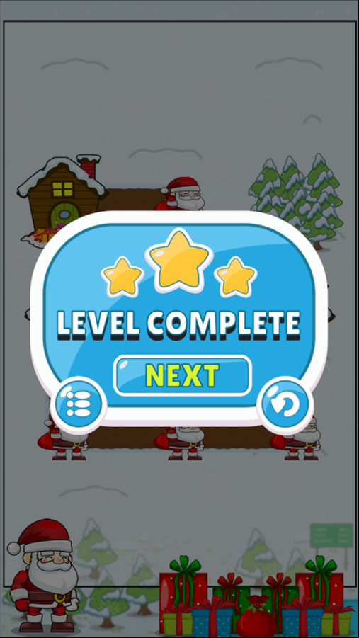 Noel Navigates Game Level Complete Screen Screenshot.