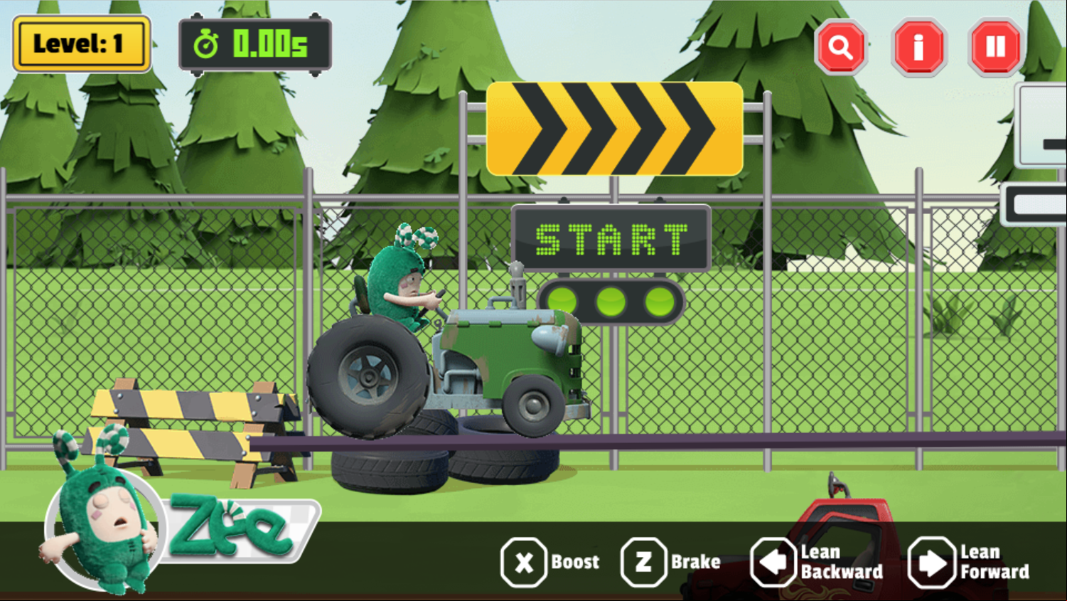 Oddbods Monster Truck Challenge Game Zee Screenshot.