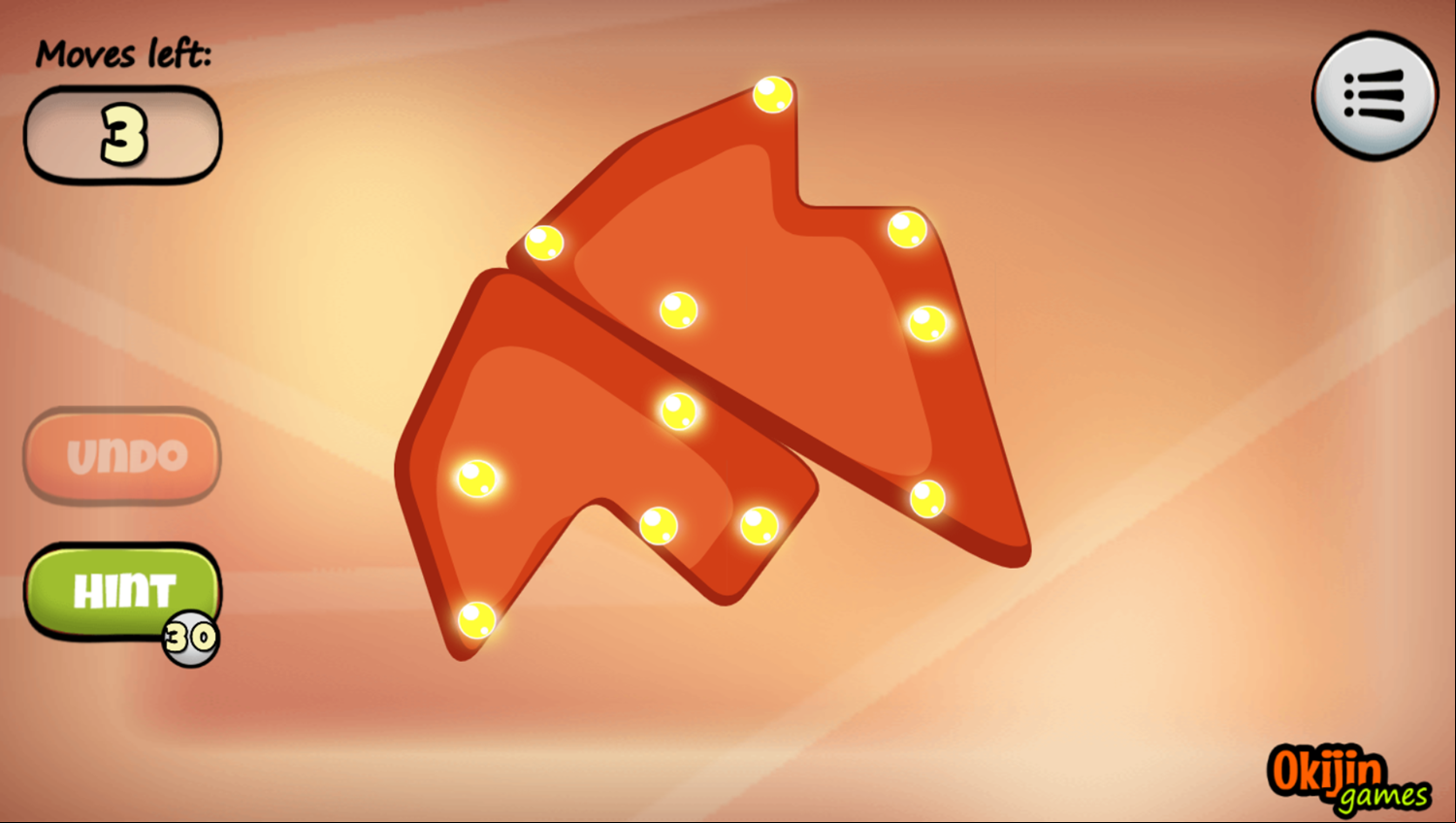 Ojello Game Level Progress Screenshot.