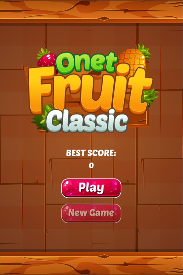 Onet Fruit Classic Game Welcome Screen Screenshot.