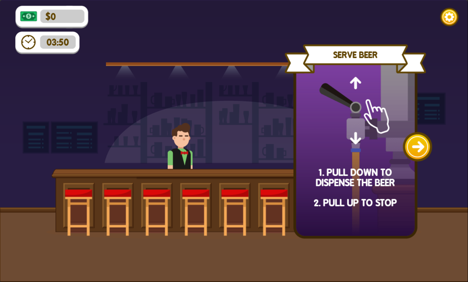 Open Bar Game How To Serve Beer Screenshot.