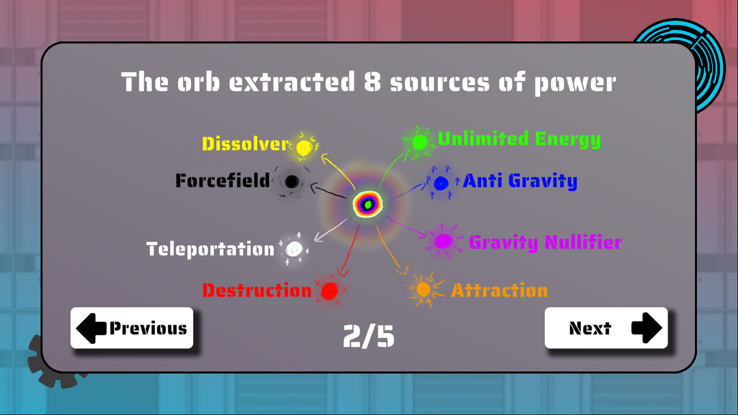 OrbaDrone Game Orb Description Screenshot.