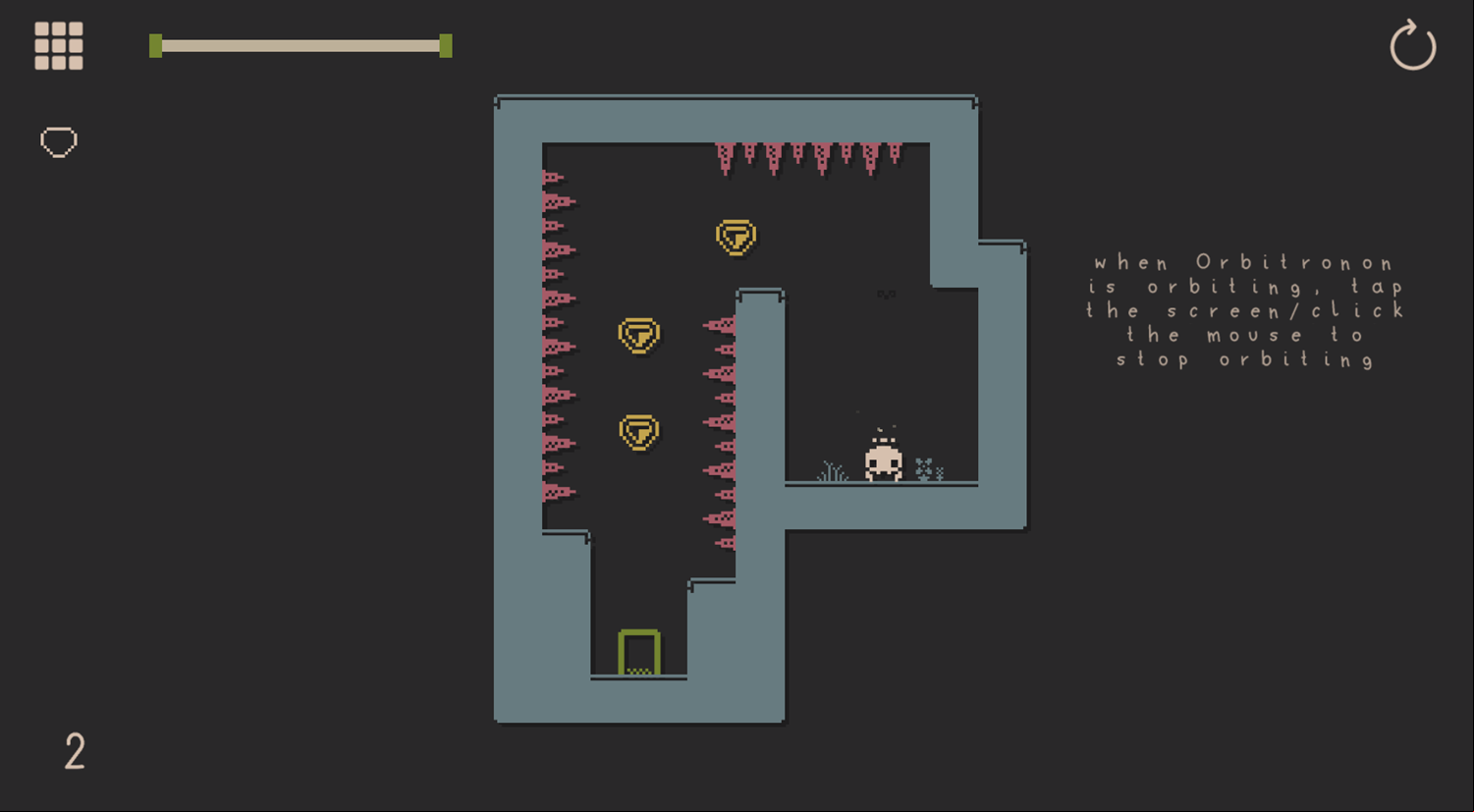 Orbitronon Game Instructions Screenshot.