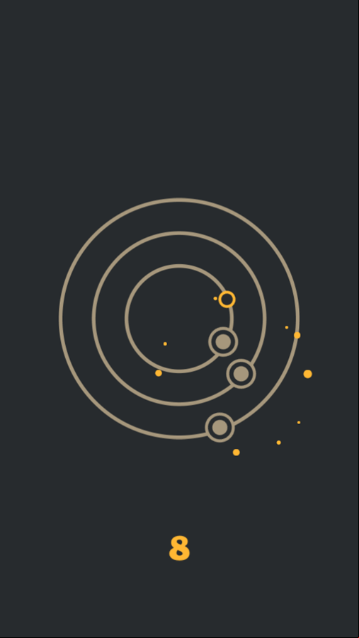 Orbits Game Over Screenshot.
