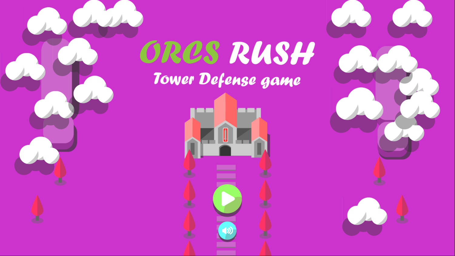 Orcs Rush Game Welcome Screen Screenshot.