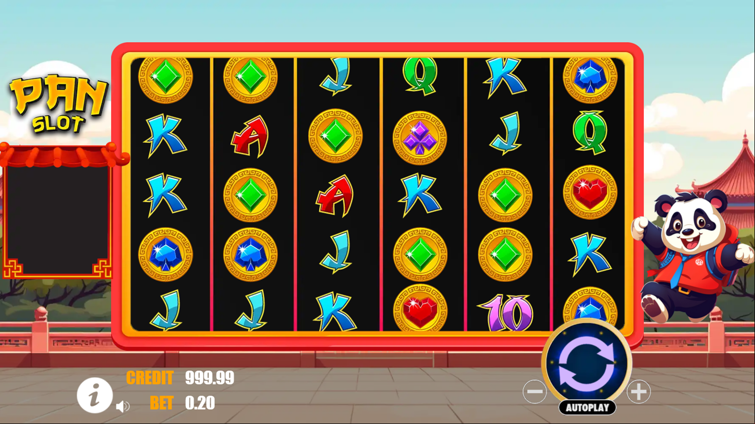 Pan Slot Game Welcome Screen Screenshot.