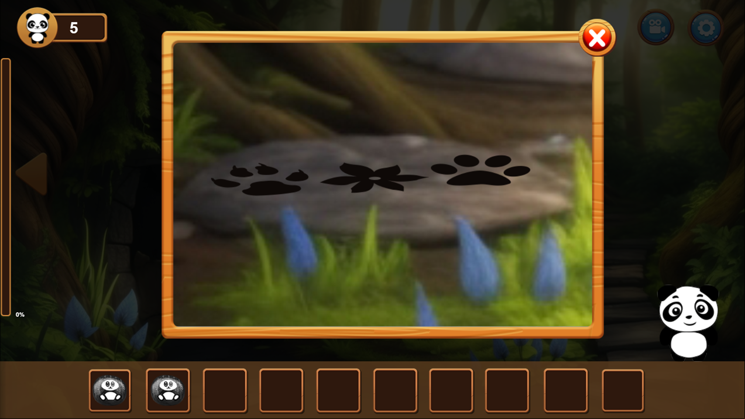 Panda Find My Baby's The Forest Game First Clue Screenshot.
