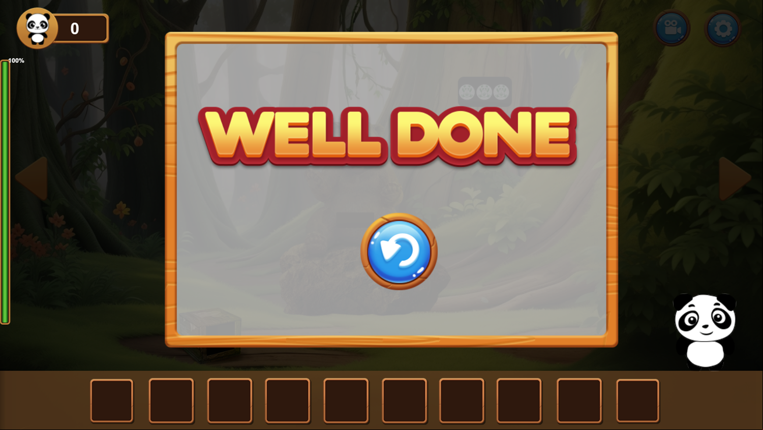 Panda Find My Baby's The Forest Game Complete Screenshot.