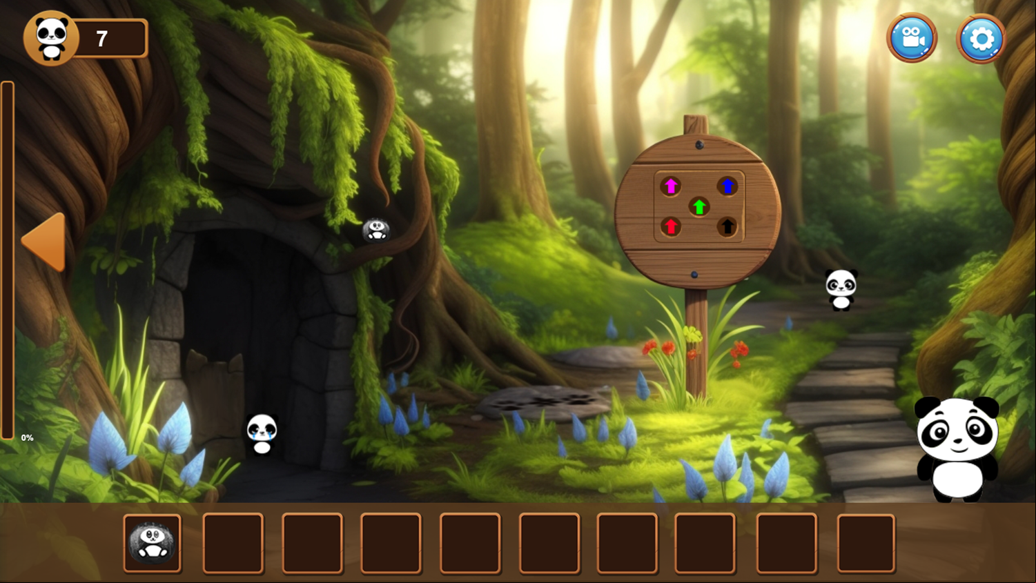 Panda Find My Baby's The Forest Game Last Area Screenshot.
