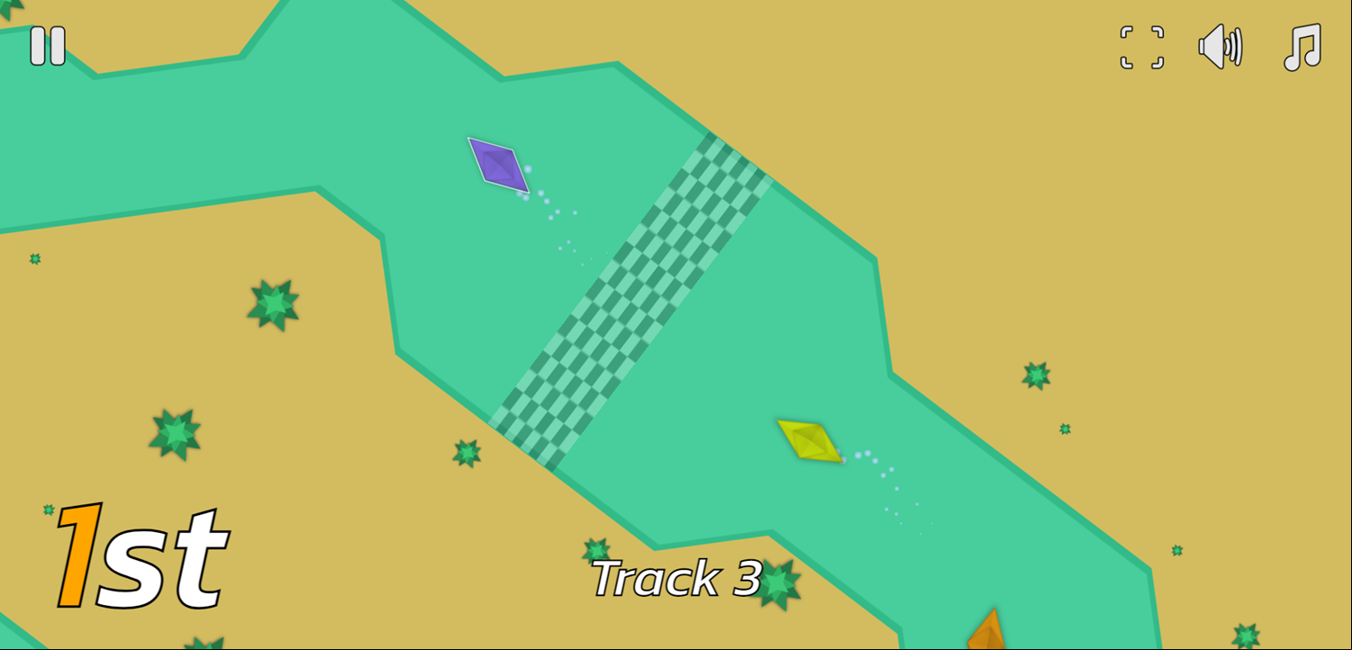 Paper Boats Racing Game Course Won Screenshot.