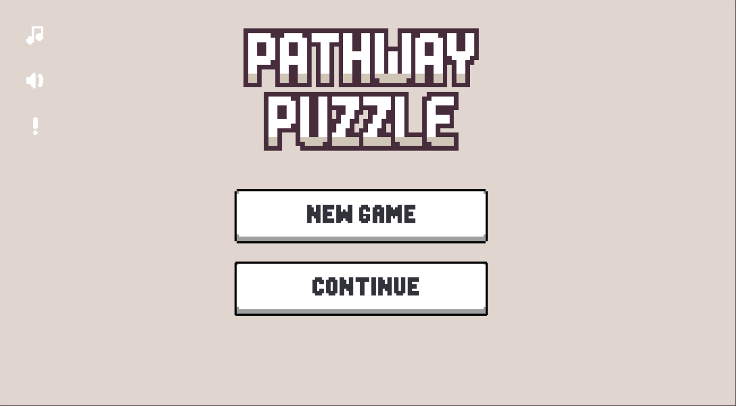 Pathway Puzzle Game Welcome Screen Screenshot.