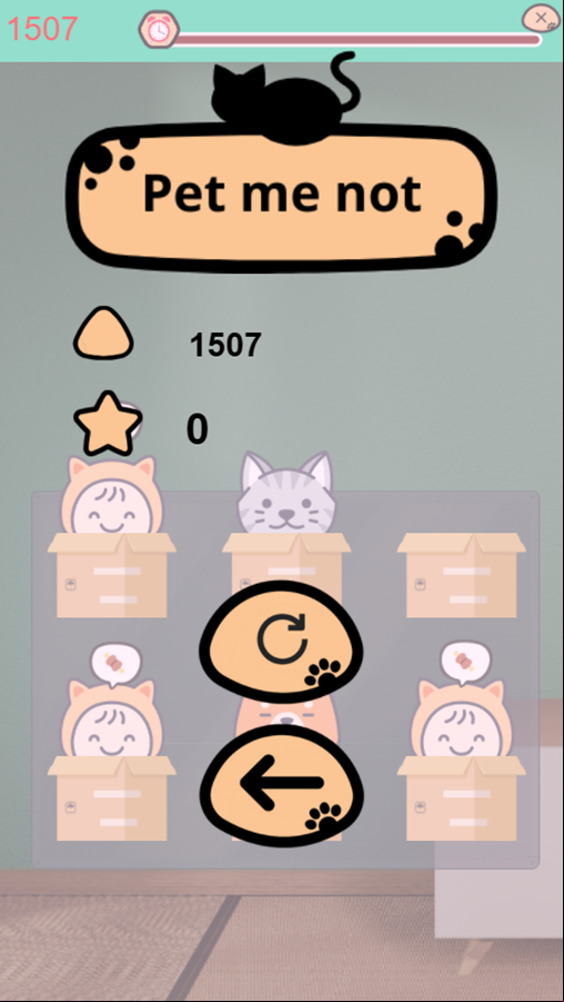 Pet Me Not Game Score Screenshot.