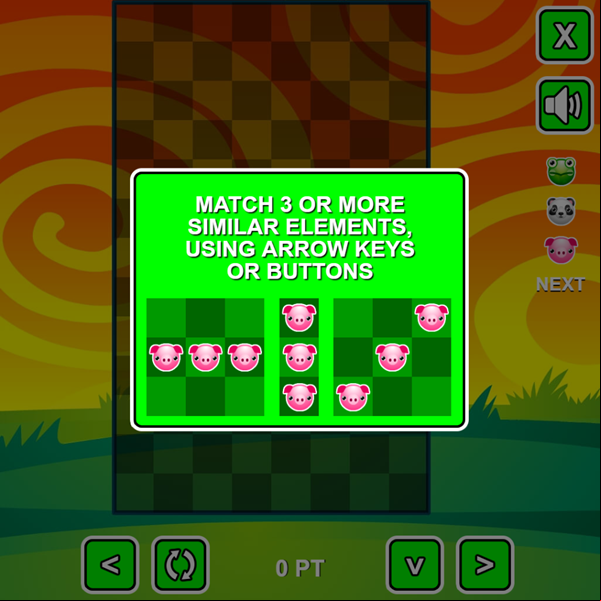 Pet Party Columns Game How To Play Screenshot.