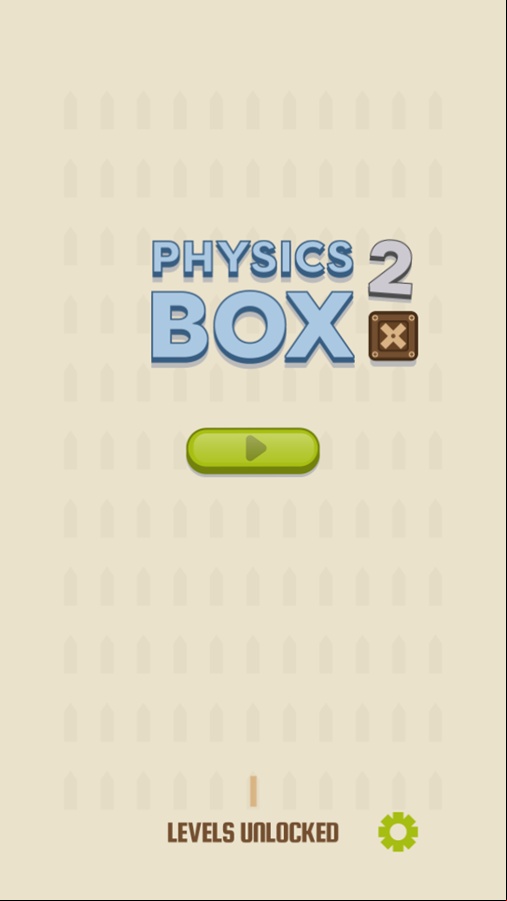 Physics Box 2 Game Welcome Screen Screenshot.