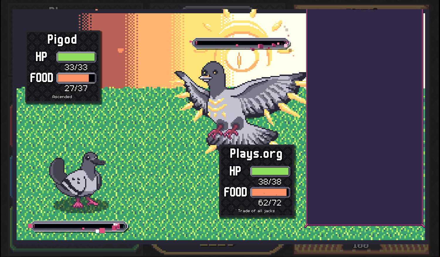Pigeon Clash Game GodPigeon Fight Screen Screenshot.