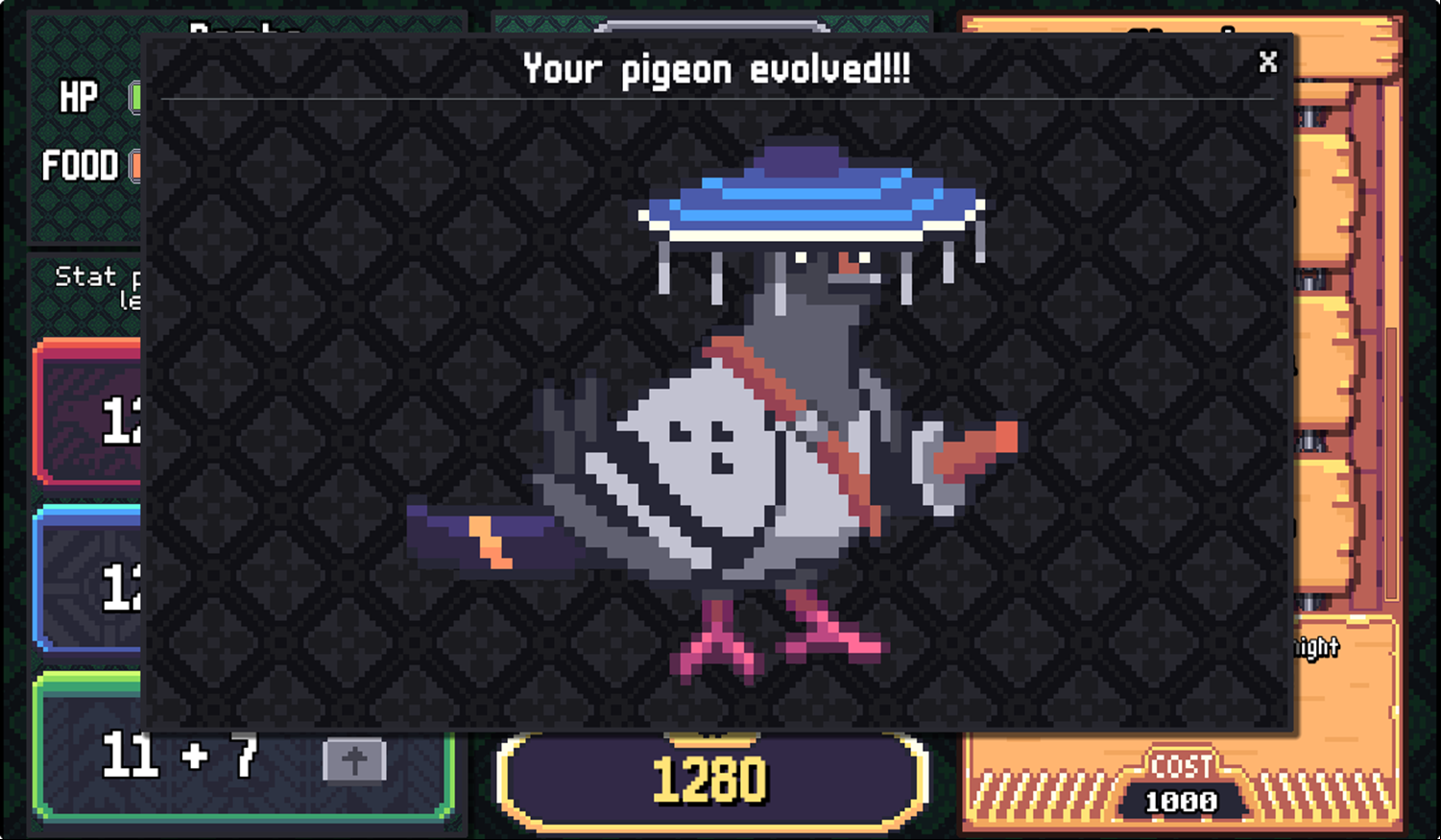 Pigeon Clash Game Ninja Pigeon Evolving Screen Screenshot.