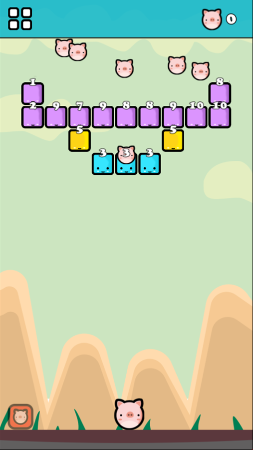 Pigs vs Blocks Game Screenshot.