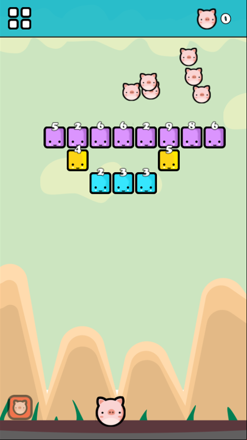 Pigs vs Blocks Gameplay Screenshot.