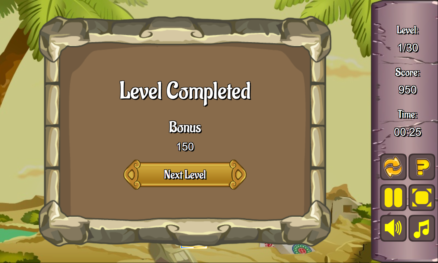 Pile of Tiles Game Level Completed Screenshot.