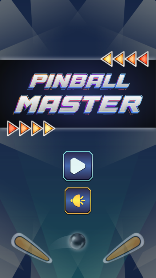 Pinball Master Game Welcome Screen Screenshot.