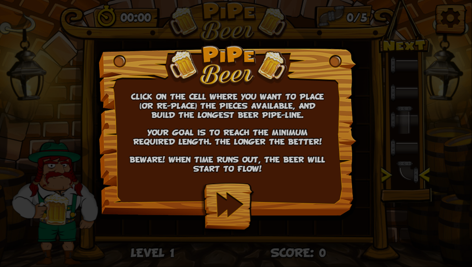 Pipe Beer Game How To Play Screenshot.