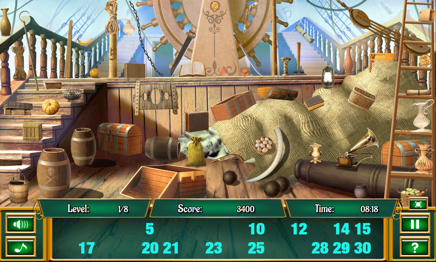 Pirates and Treasures Game Stage 2 Play Screenshot.