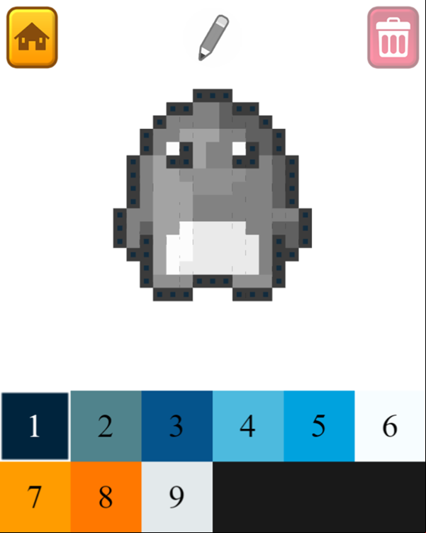 Pixel Artist Game Uncolored Artwork Screenshot.